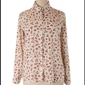 NWT Love, Fire LS Floral Button-Down Blouse XL